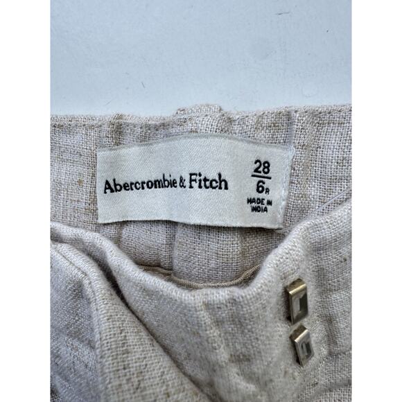 Abercrombie & Fitch women Linen Blend High Ultra Wide Leg Pants Size 28 NWT - Picture 3 of 6
